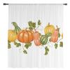 Autumn Pumpkin Vegetables Tulle Curtains Kitchen Door Curtain Chiffon Sheer Voile Christmas Curtains For Living Room