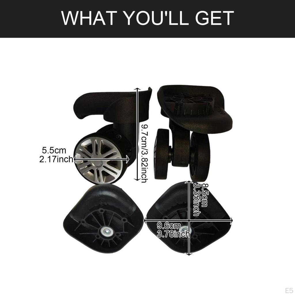 2 Pieces Luggage Suitcase Wheels Replacement Easy Installation Travel Trunk Repair