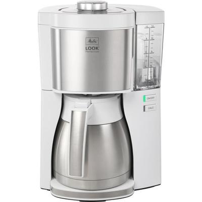 MELITTA Filter Coffee Maker - Look V Therm Perfection 1025-15 White/Brushed Steel - 10 Cups - AromaSelector®
