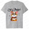 Kawaii Corgi Potter T-Shirt for Women Clothing Fashion Corgi Dog Lovers Cute Graphic Tees Short Sleeve Shirt Femme Streetwear