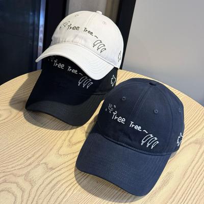 New Cartoon Embroidered Letter Baseball Hat Men's and Women's Sunshade Simple Casual Versatile Cap Tide