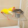 Anti-turnover Bird Food Feeder for Cage Stainless Steel Parrot Feeding Bowl  Bird Supplies