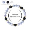 Handmade Natural Stone Bracelet White Turquoise Volcanic Rock Elastic Bracelet Jewelry for Women Men Daily Wear Dating Accessory
