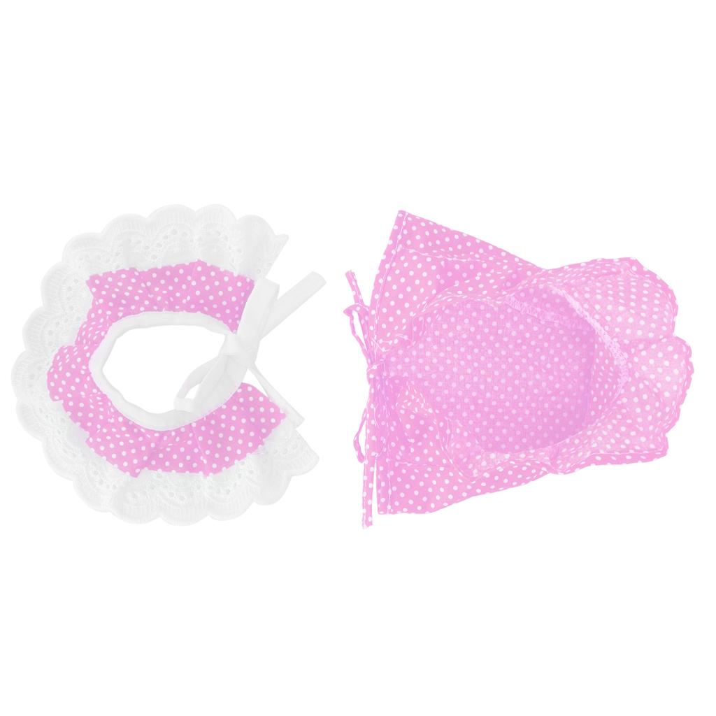Pet Adorable Lace Bib Scarf Breathable Dot Hat Little Pig Pet Decoration Accessories