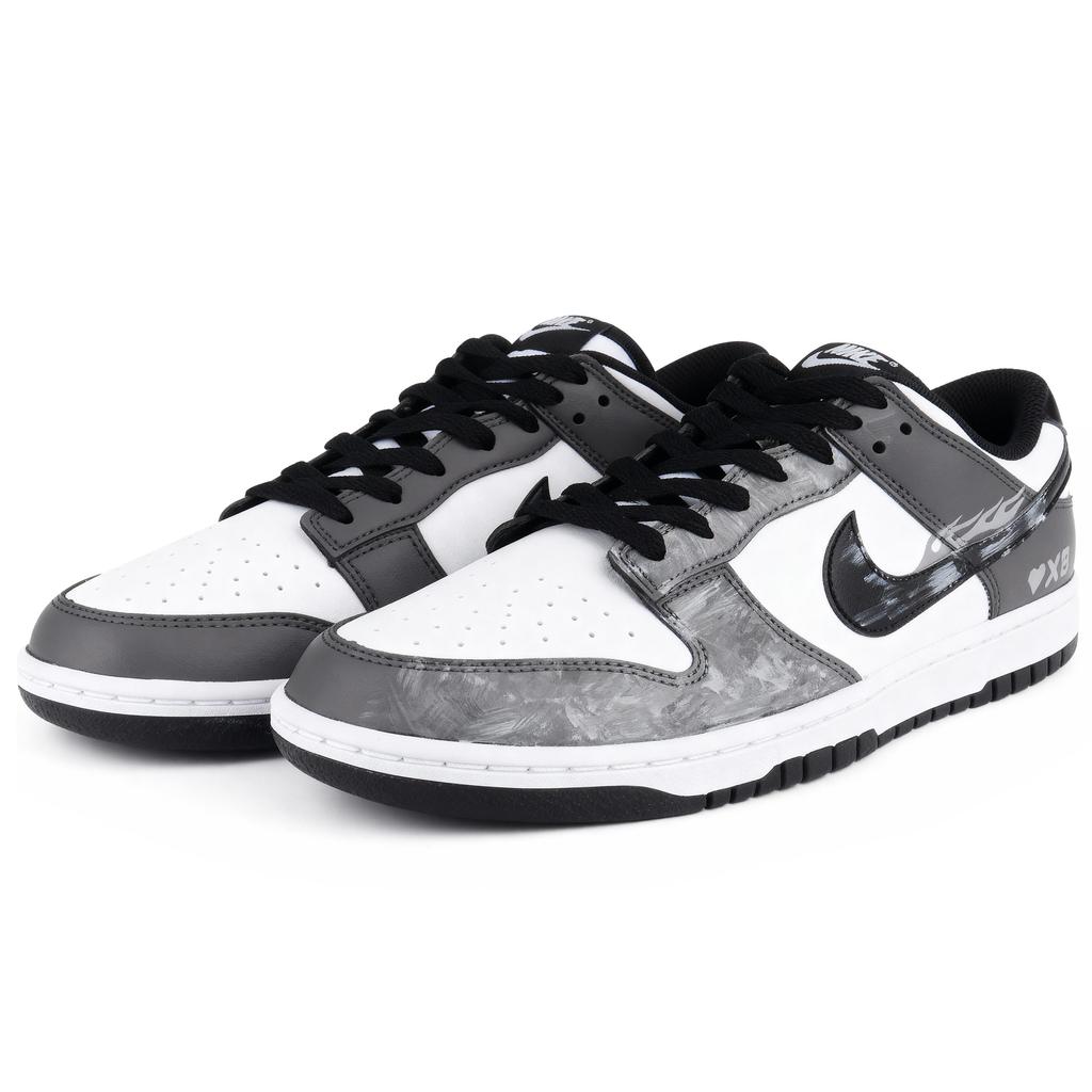 Nike Dunk Abrasion Resistant Abrasion Resistant Low top Skateboard Shoes Unisex Gray White Black HF5441-100(Team1453-LD)