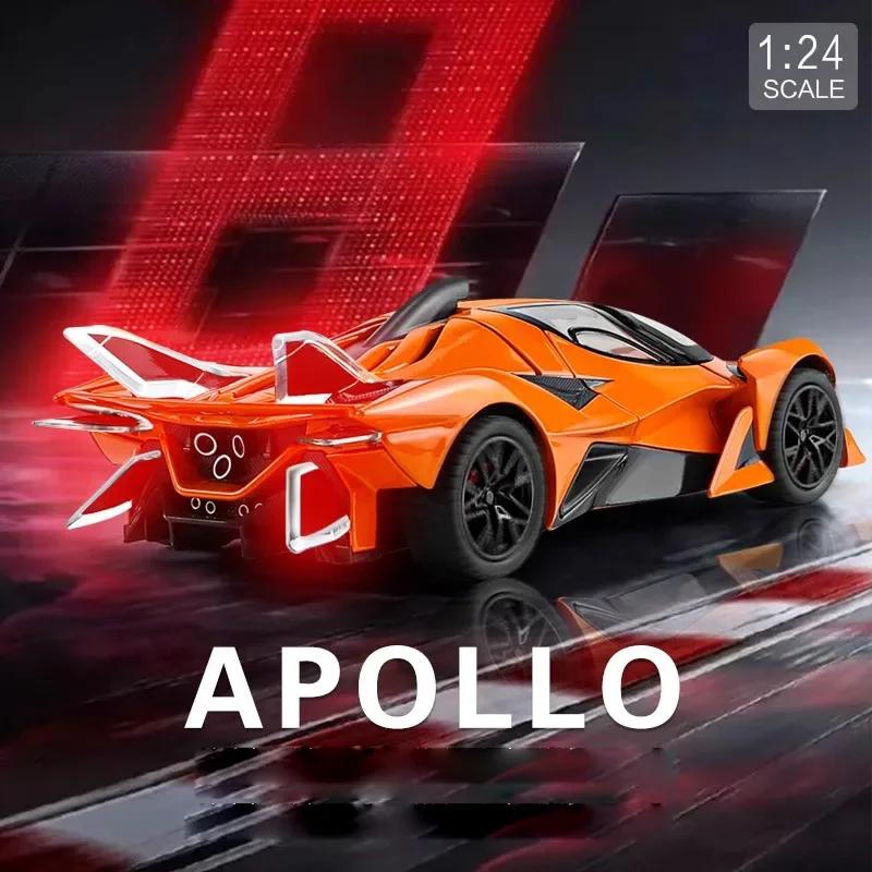 1/24 Diecast Apollo Project Evo Track Roadster Model Car Metal Miniature Car Sound & Light Collection Vehicle Toys For Boys Gift