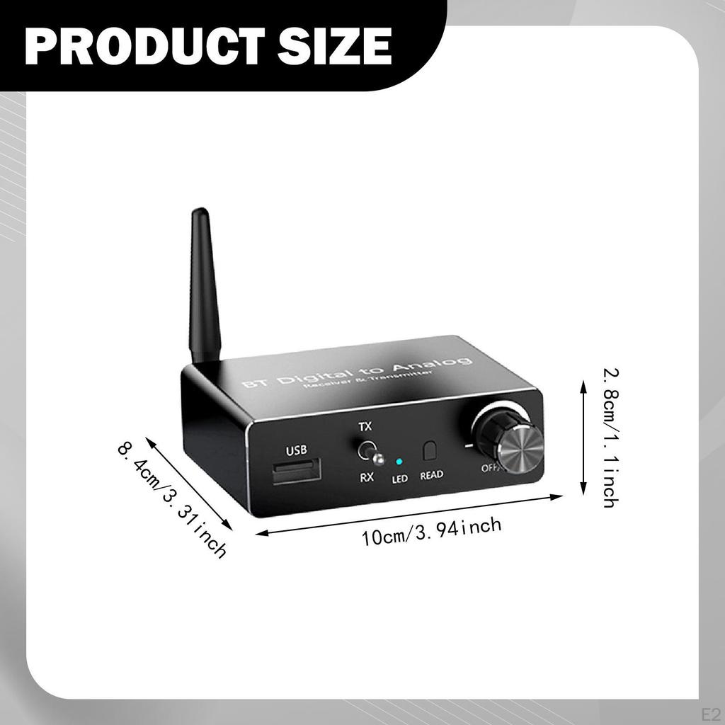 Digital to Analog Audio Converter DAC with Volume Control Adapter for Home