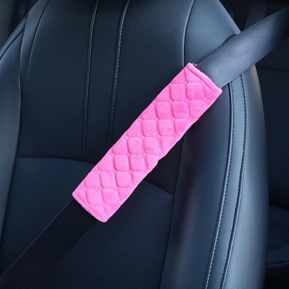 

Автомобильный ремень безопасности плечевой защитный чехол универсальный волшебная лента короткий плюшевый сплошной принт наплечник автомобильный ремень безопасности аксессуары