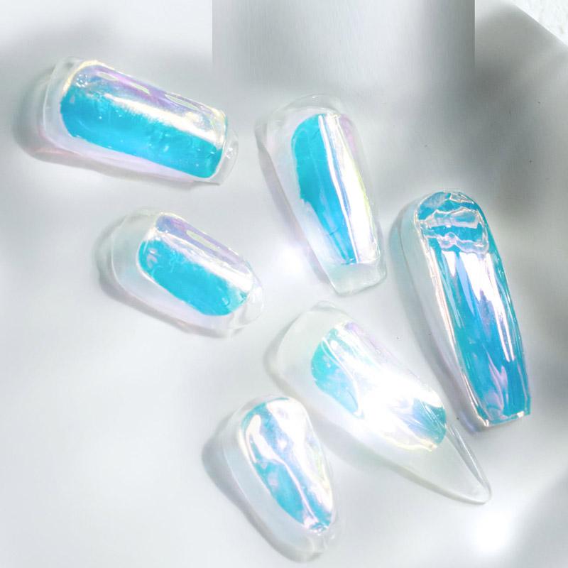 1 PC Nail Art Aurora Ice Cube Cellophane Glass Foil Film Sticker Colorful Transfer Laser Jewelry Paper Manicure Nail DIY Decoration