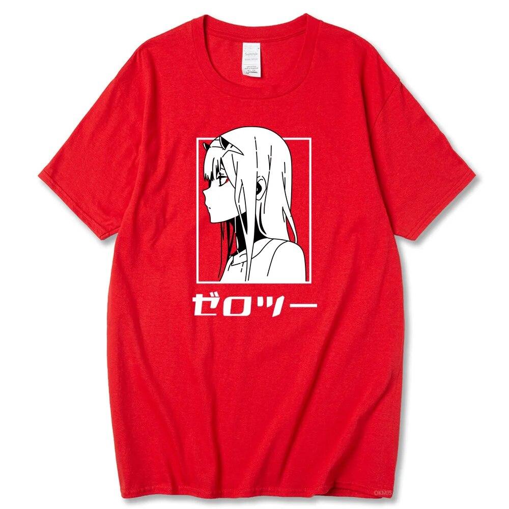 Tricou cu anime japonez Darling In The Franxx unisex Kawaii Cartoon Zero Two Tricou Harajuku Unisex Topuri Unisexga Tricou grafic Bărbați Unisex
