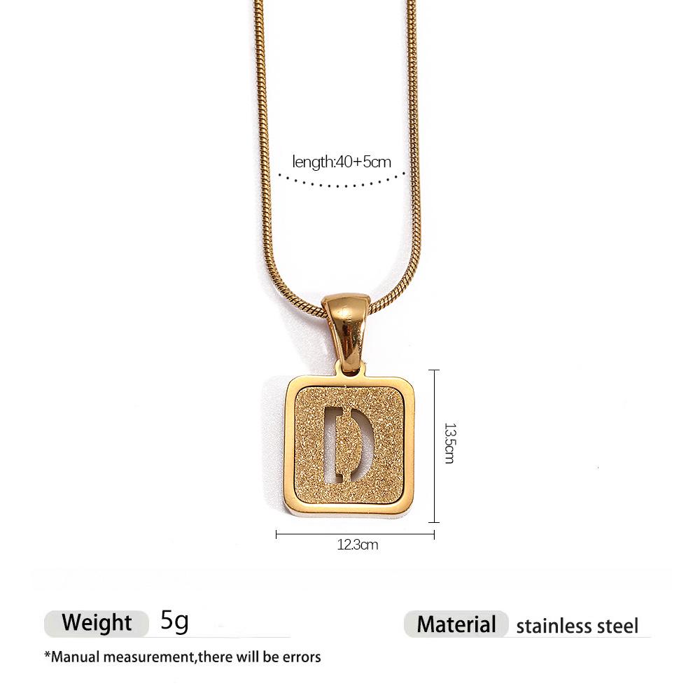 Stainless Steel Electroplated 26-Letter Pendant Necklace with Round Snake Chain
