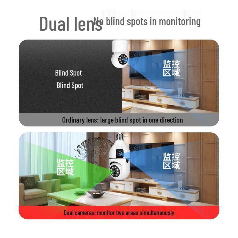V380 AI Intelligent Dual-Screen Camera with 360° Rotation and Full-Color HD WiFi Monitoring