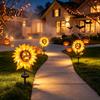 Solar Garden Lights Outdoor Waterproof Stake Light, Gothic Skull And Sunflower Statue Lamp, Halloween Decor LED Landscape for Patio Lawn Yard Pathway
