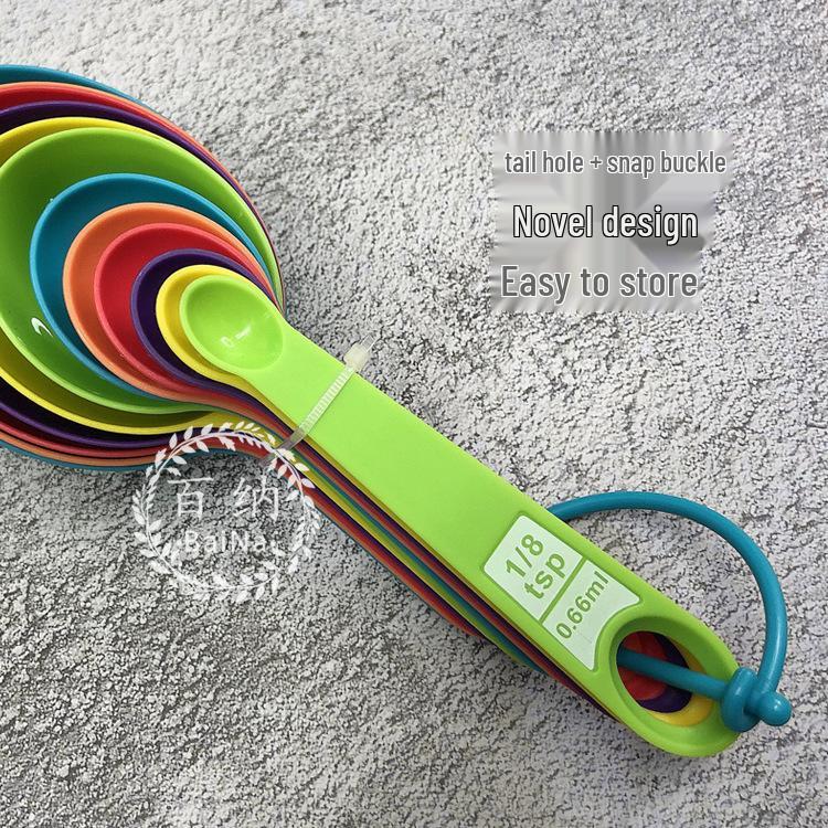 12-Piece Candy Color Measuring Cup & Spoon Set - Plastic Baking Tools