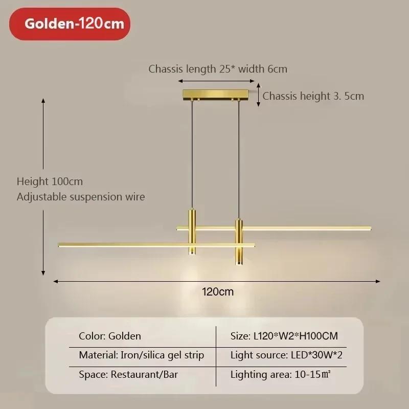 Intelligent Remote Control LED Long Pendant Light, Living Room Dining Room, 3-color Light, Home Decoration Indoor Lighting