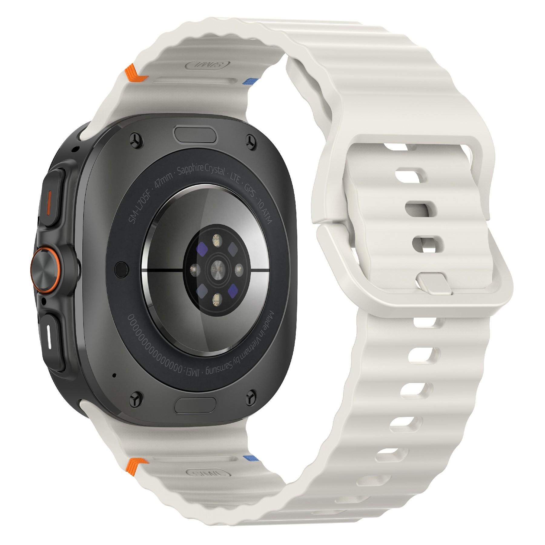 

Для Samsung Galaxy Watch Ultra 47 мм Ремешок для часов Волнистый узор Прошитый дизайн Силиконовый ремешок на запястье Starlight