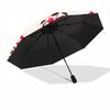 1pc Floral Pattern Automatic Open/Close Umbrella with One-Touch Button, Compact Folding Canopy, Sturdy 8-Rib Windproof Design 013