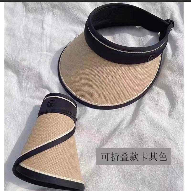 

Foldable Straw Sun Hat Wide Brim for Women Beach Travel Cycling Outdoor UV Protection Boho Packable Summer Hat Cycling Cap хаки