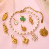 Small Fresh Flower Pendant Collection Exquisite Small Rose Sunflower Shape Bracelet Necklace Pendant
