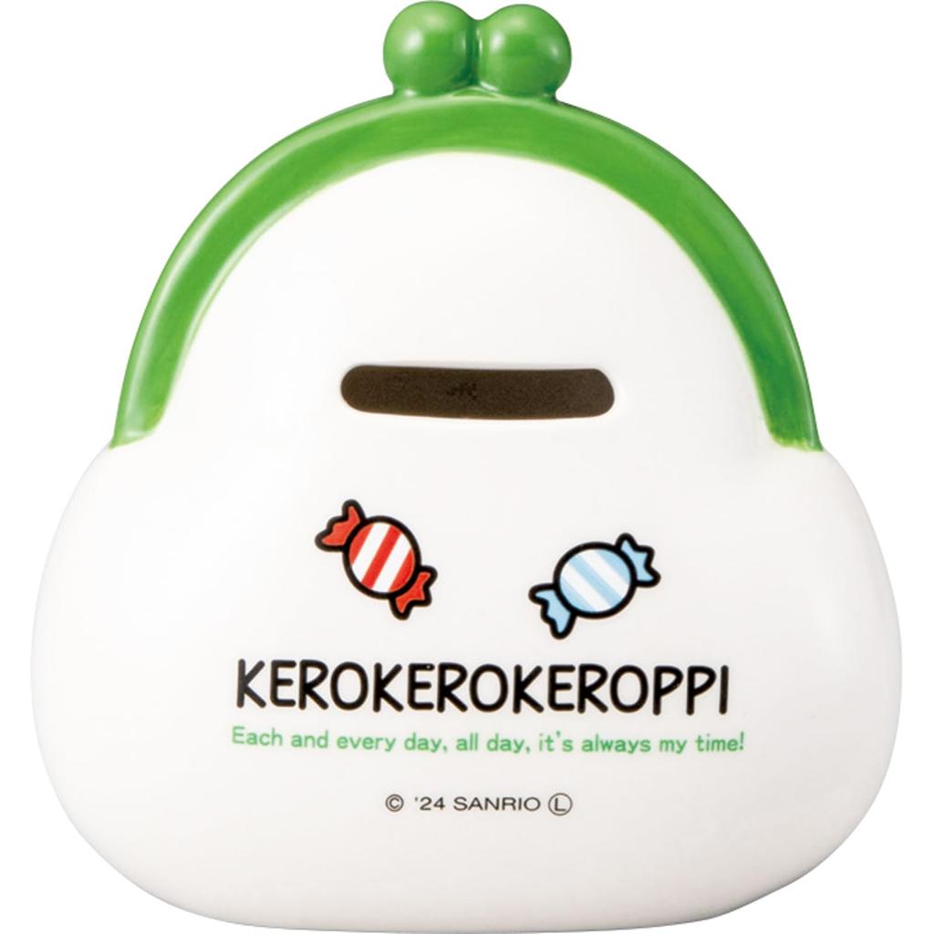 Sanrio "Kero Kero Keroppi" Coin Bank, Purse-Style, Wallet-Style, Approx. 11 x 6 cm, Character Stationery, Keroppi Goods, White, san4563-4