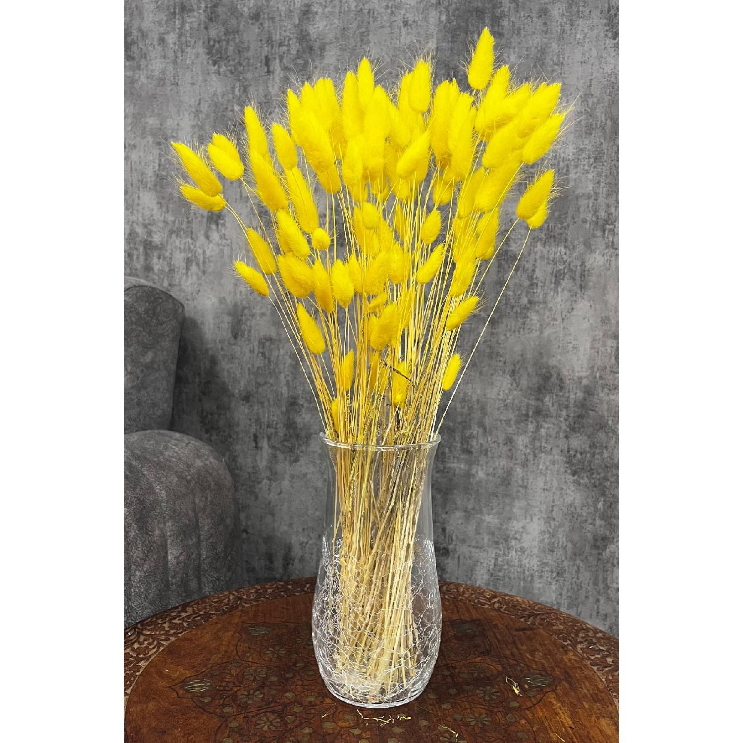 

Yellow Colored Dried Cotton Grass, Rabbit Tail Bridal Bouquet Arrangement Flower Lagurus 100 Branches жёлтый