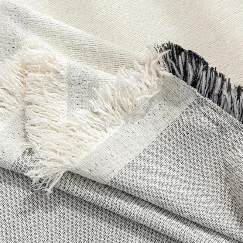 Tassel Trim Dustproof Living Room Sofa Cover, Living Room Triple Sofa Cover, Living Room Recliner Sofa Cover