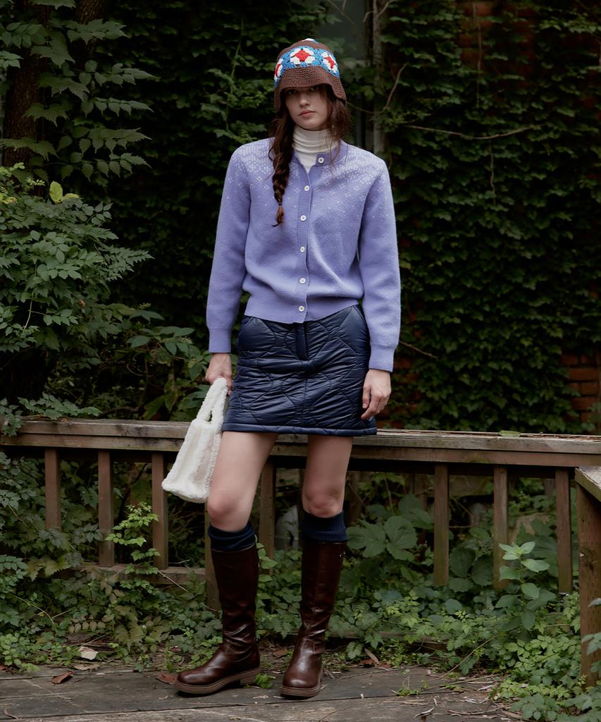 Seutyudioaenpaleukeu Onion Quilting Padding Skirt_Navy