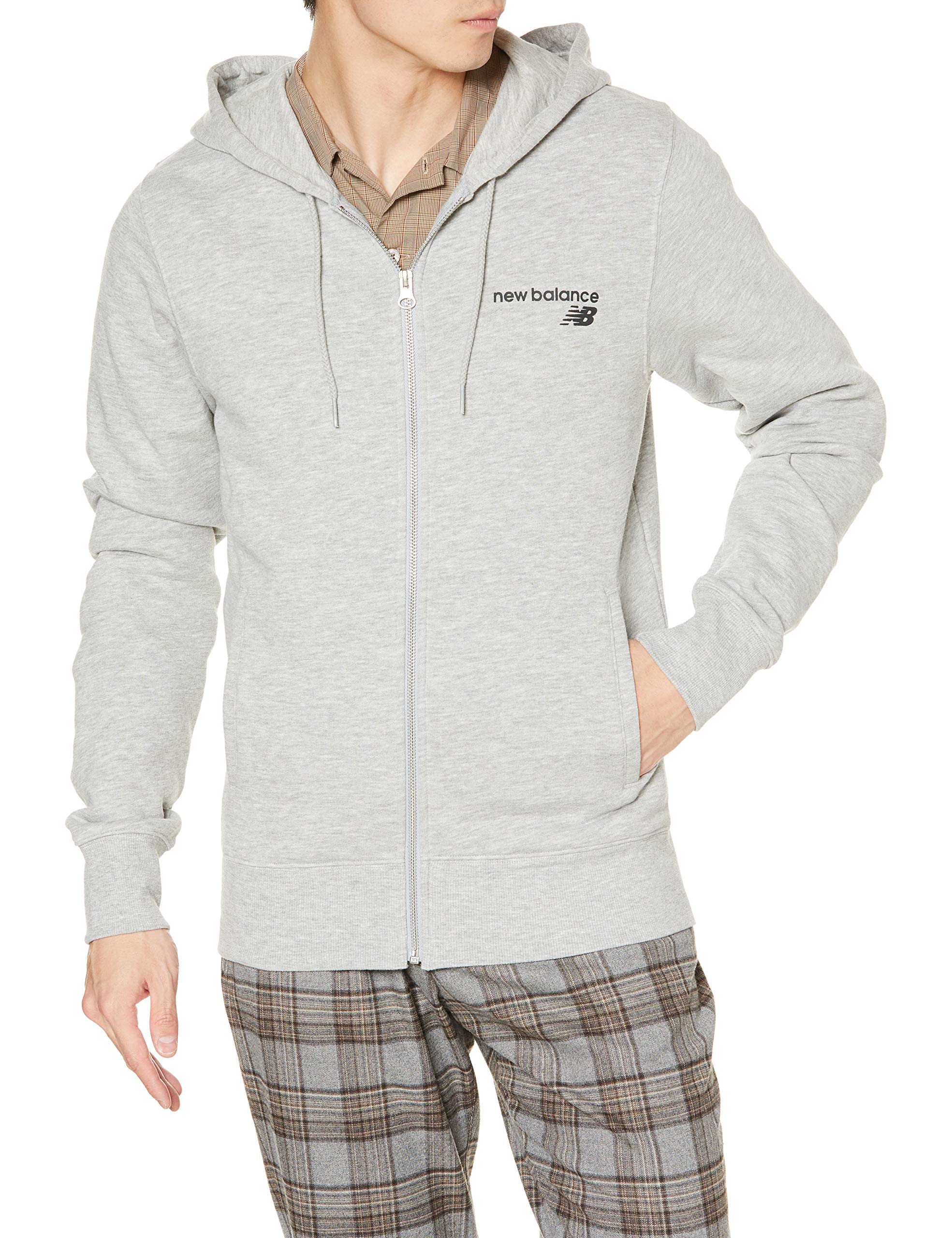 

Толстовка New Balance Core Fleece Спортивно-серая Размер L На молнии (MJ03907), Мужской (AG),