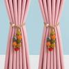 Fruit Ornament Adjustable Pumpkin Curtain Tieback Fruit Cartoon Hanging Ball Tieback with Tessel Curtain Binding Bedroom