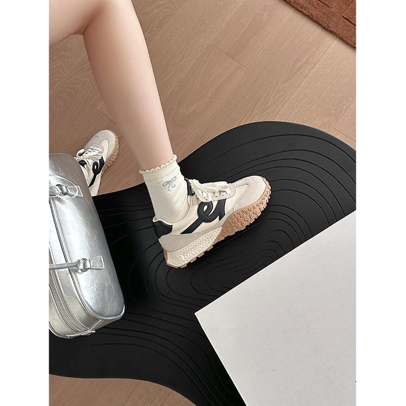 Pigskin version~ dopamine Korean niche thick-soled Agande training shoes for women's 2025 summer new sports and leisure shoes for women