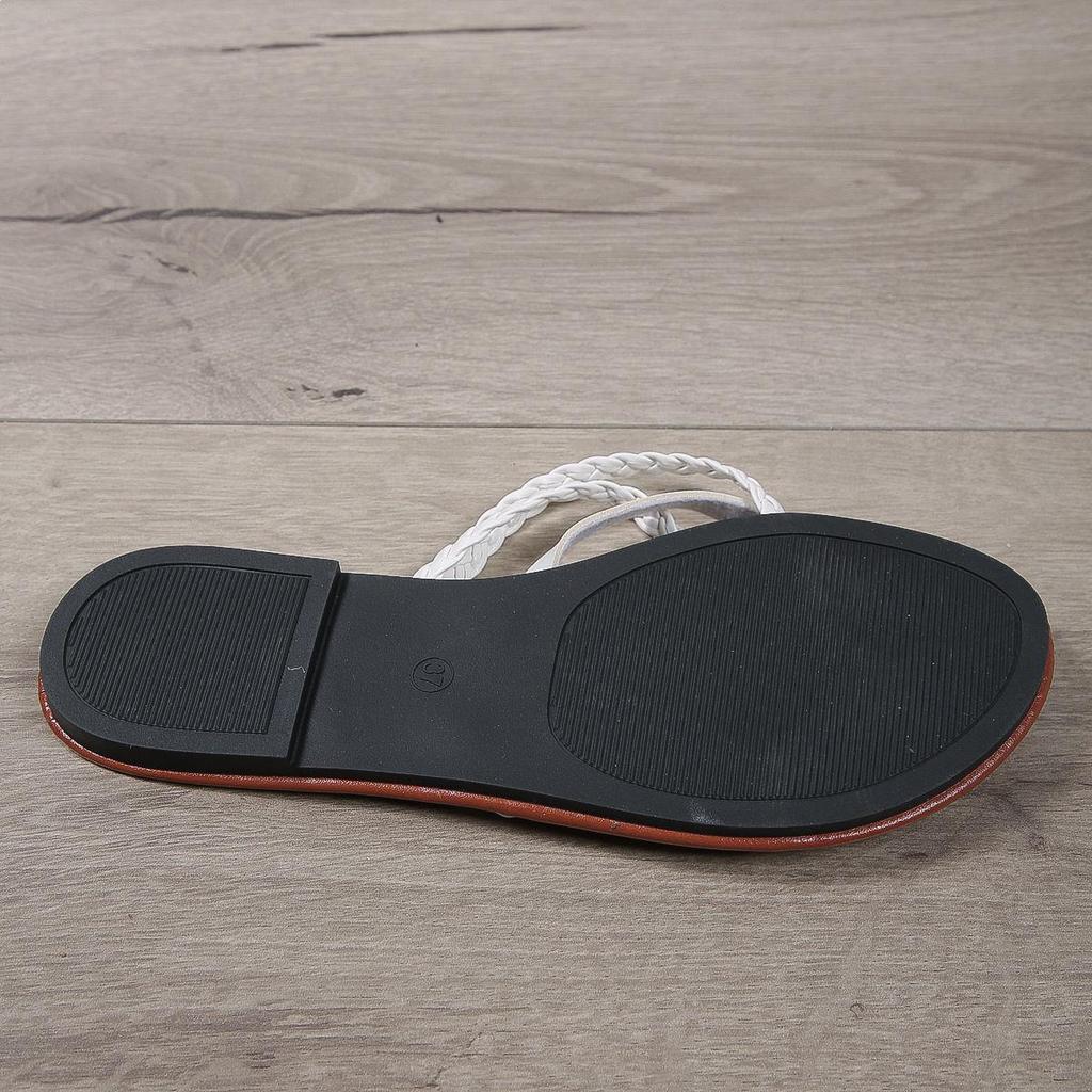 Korean Plus Size Women's Summer Sandals 2024: Stylish Woven Flat Fashion Beach Shoes