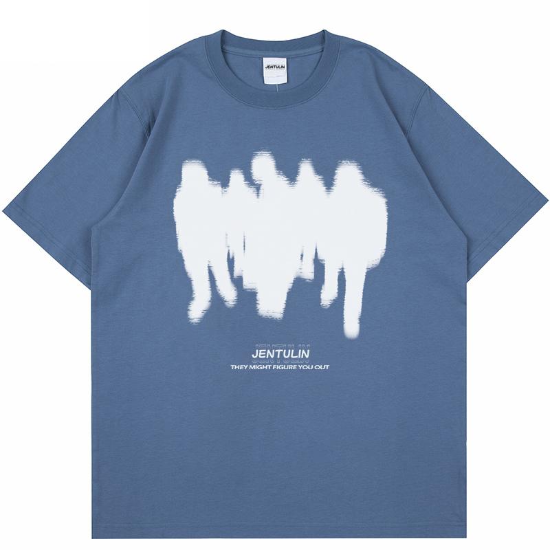 

Harajuku Mens Tshirt Shadow Grunge Aestheic Graphic Print Tops Short Sleeve Cotton Loose Korean Hipster Tee Gothic Clothes Y2k 4XL