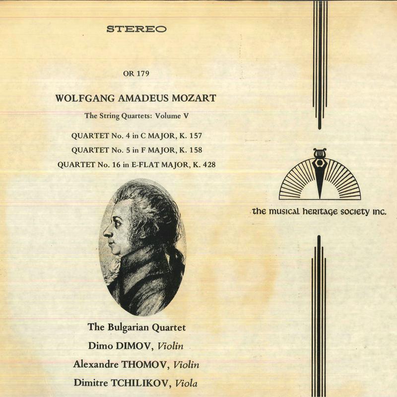 

LP Record BULGARIAN QUARTET - Mozart The String Quartets Volume 5 OR179 MUSICAL HERITAG 1979 US Classical Used