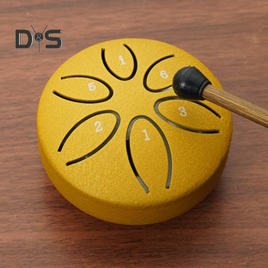 Bęben stalowy dla dzieci 3 cale 6 nut miniaturowe bębny deszczowe zewnętrzny deszczowy muzyk z młotkami i książką muzyczną do ogrodu kemping medytacja joga