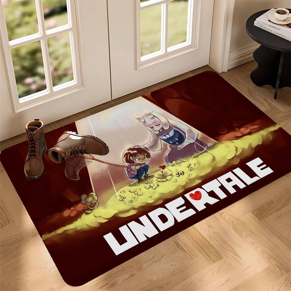 Felpudo Juego U-Undertale Habitación Infantil Decoración Dormitorio Balcón Felpudo Antideslizante Felpudo Sala de Estar Alfombra de Área