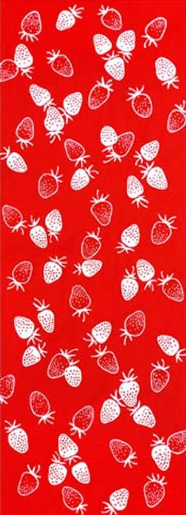Todaya Shoten Tenugui Strawberry 37 X 98 Cm Niwaen-zome (Hand Towel), (Red), 847, Approx.