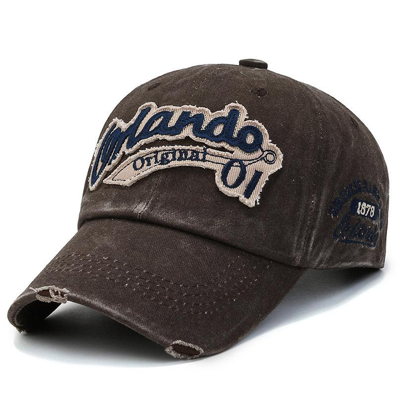 Spring And Autumn Vintage Versatile Washed Soft Top Baseball Cap Children'S Letter Embroidered Men'S Cap