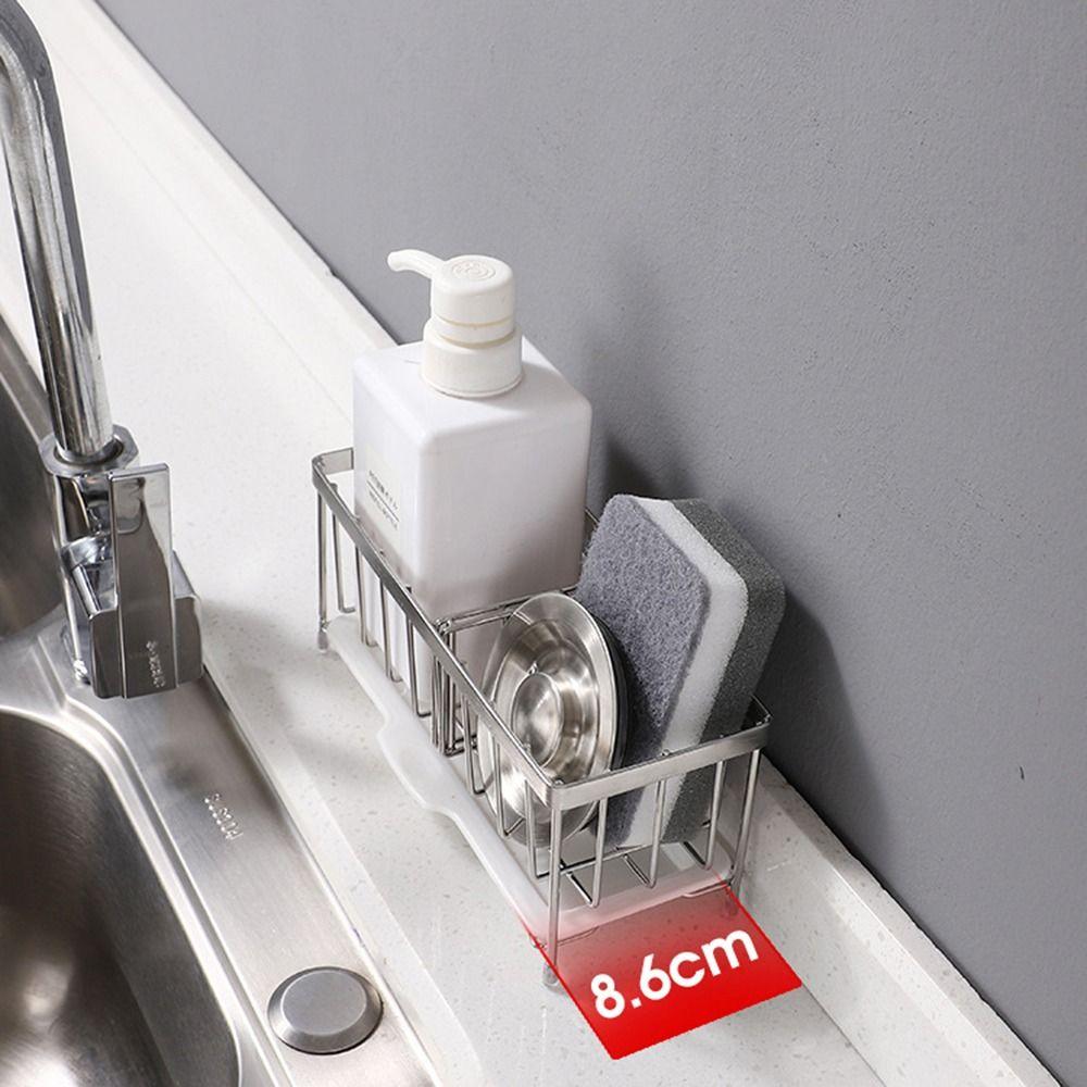 Rustproof Kitchen Sponge Holder Self-draining Drain Rack Organizer Kitchen Sink Rack  Countertop