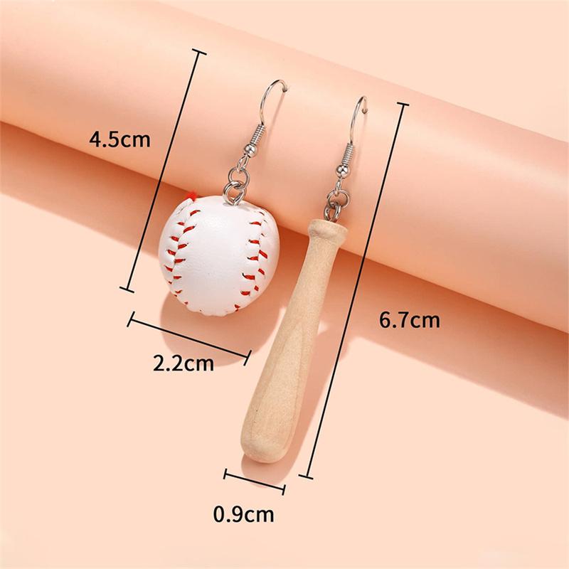 Cercei Stud Simulare Baseball Stil Sportiv Creativ Femei Personalitate Simplă Cercei Asimetrici Baseball