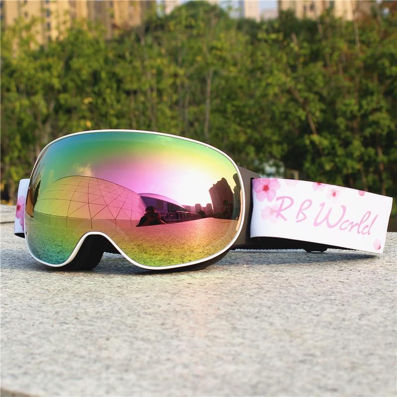 Large Spherical Ski Goggles Men Women Anti-Fog Double-Layer Snowboard Eyewear With Prescription Lens Compatibility