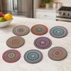 8PCS Coasters, Colorful Wood with Non-Slip Coasters, Heat Insulation Waterproof Drink Holder, for Home Office Dining Table