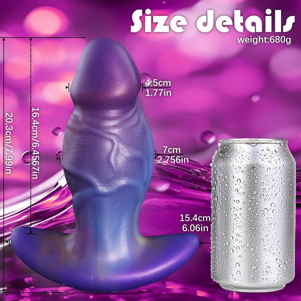 Big Head Sex Toys Anal Plug for Adults,Premium Liquid Silicone Colorful Flexible G Spot Clitoral Vagina Anal Toy for Women Men Couples.(S)