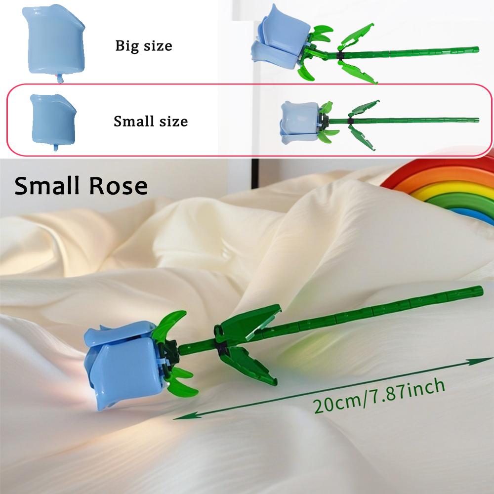 3D Ewige Blume Baustein-Set - Bestes Valentinstagsgeschenk für Freundin/Freund, Perfekt für Geburtstag/Jahrestag