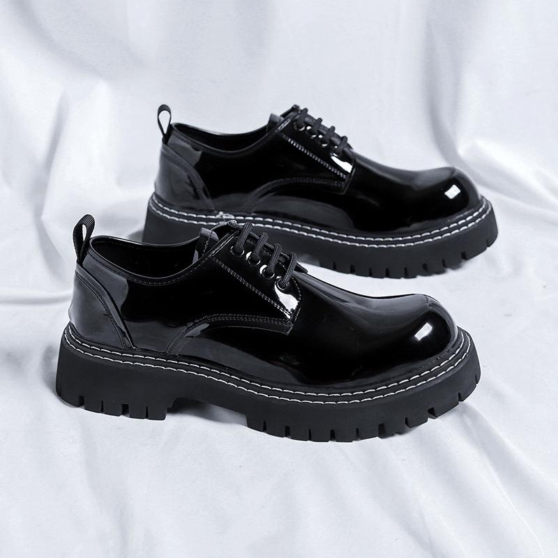 Fashion Man Luxury Brand British Style ClassicDress Shoes Mens Glossy Leather Black Wedding Shoes Oxford Formal Shoes Fashion