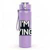 1PC I Am Dying Funny Meme Quote Print 750ml Color Plastic Sports Water Bottle Leakproof Flip Straw Lid Suitable for Sports Office Home Use