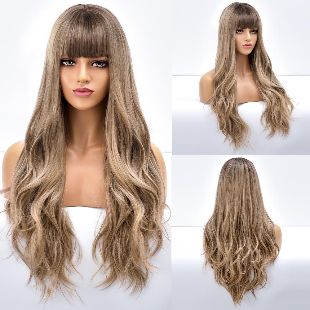 Blonde Body Wave Synthetic Wigs For Women Long Wave White Lolita Cosplay Party Natural Heat Resistant Hair Pelucas De Mujer