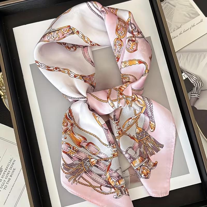 High-End Retro Korean-Style Silk Square Scarf: Versatile Fashion Accessory for Women