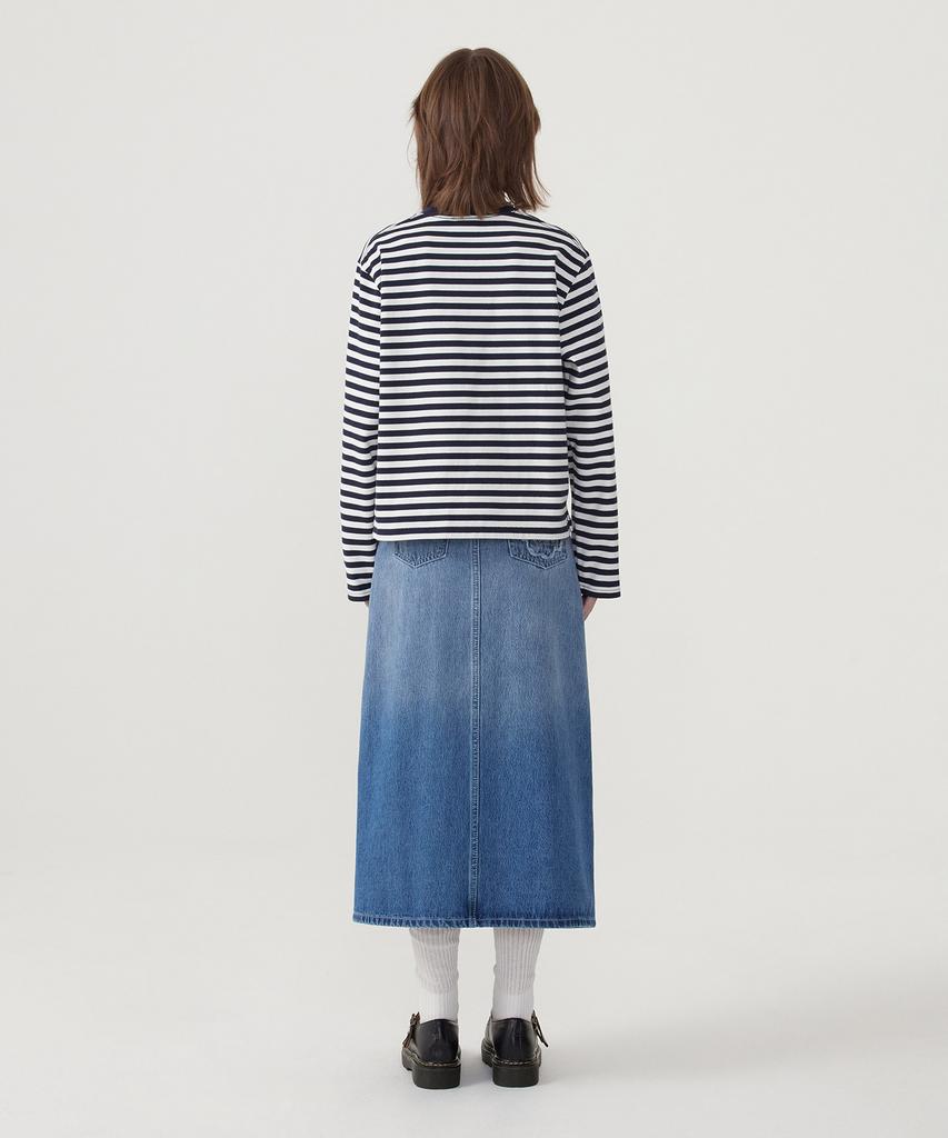 COVERNAT WOMAN Striped Long Sleeve Navy