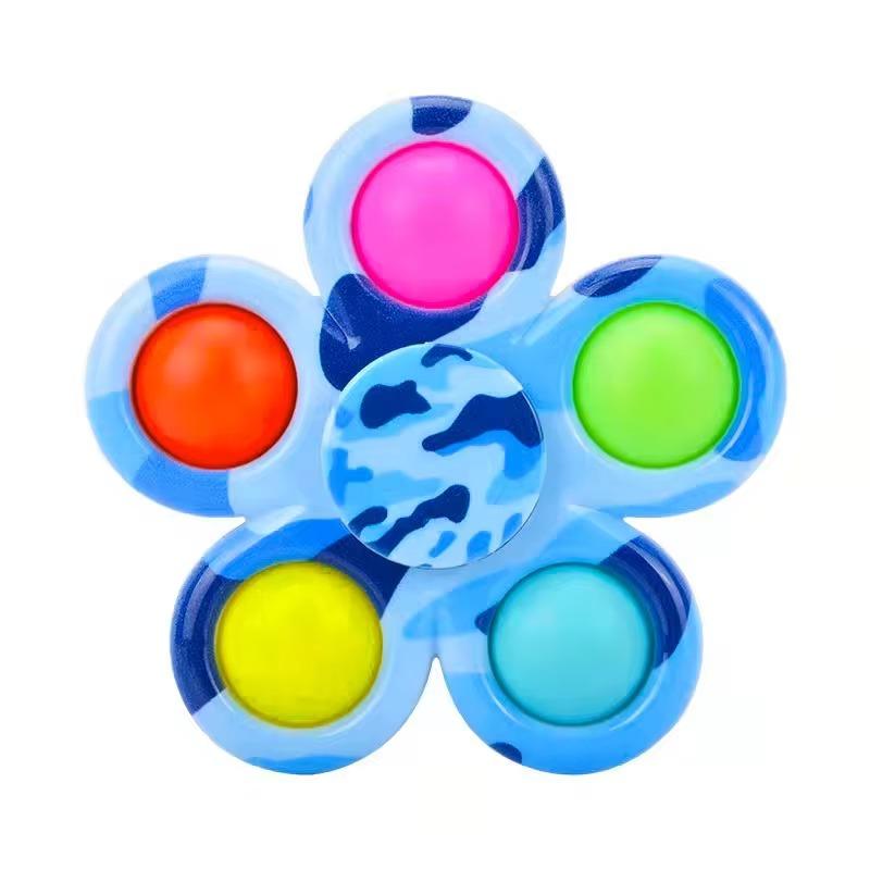 Non-Toxic Fidget Spinner Sensory Pops Finger Toys Tie Dye Simple Push Bubble Hand Spinner For Adhd Autism Anxiety Stress Relief Gifs