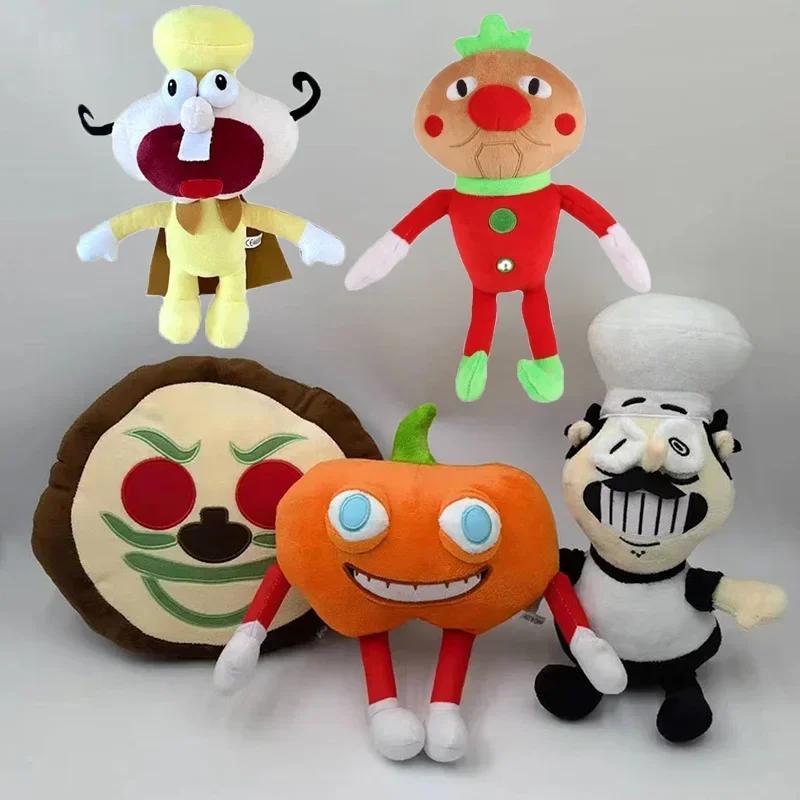 Pizza Tower Peppino Plush Toys Ms.Lemons and Mr.Tomatos Soft Stuffed Dolls Home Room Decoration Plushie Birthday Christmas Gifts